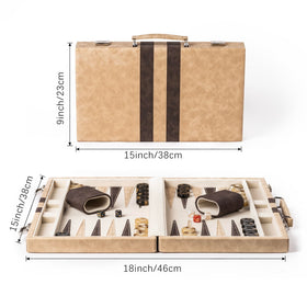 Lingle backgammon velvet interior cushions pieces during play.