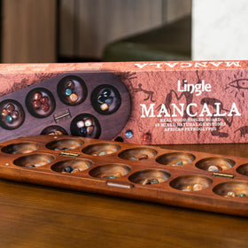 Lingle Deluxe compact case supports on-the-go Mancala sessions.