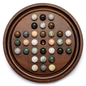 Lingle Deluxe solitaire board in solid wood for durable solo play.