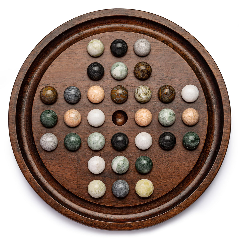 Lingle Deluxe solitaire board in solid wood for durable solo play.