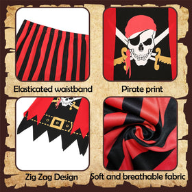 Lingway Toys pirate costume pants in red and black stripes for bold treasure-hunting fantasies.
