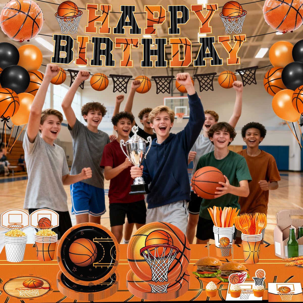 LINHAXM basketball cake topper adds the finishing touch to the cake.