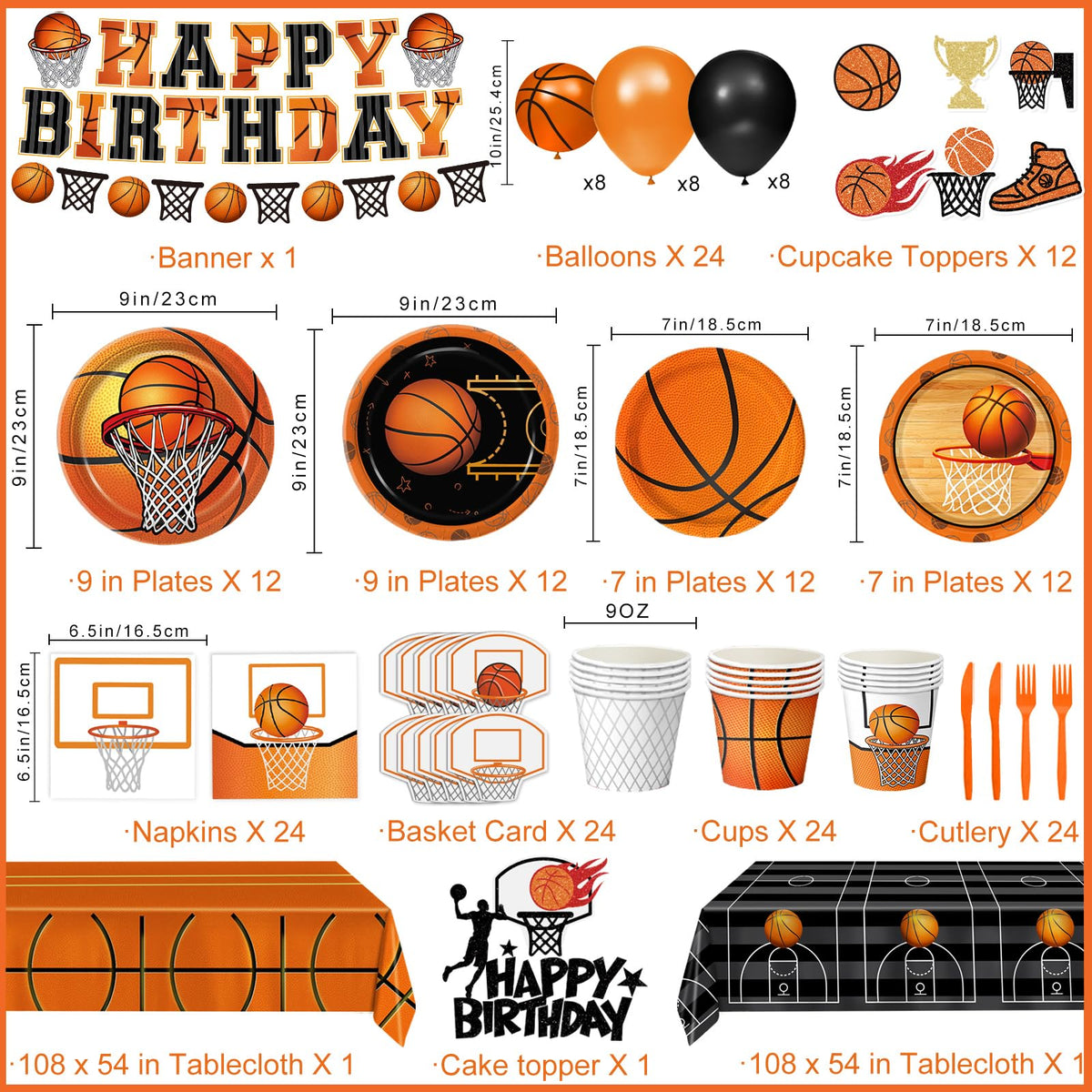 LINHAXM basketball plates 7-inch design perfect for snacks and kids' portions.