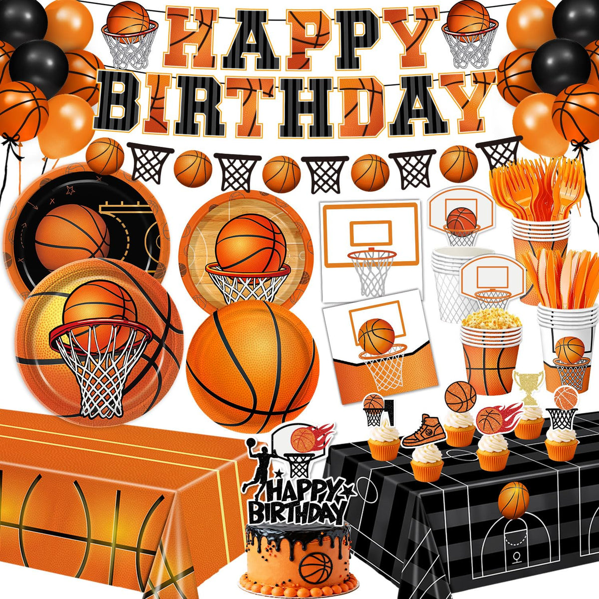LINHAXM basketball plates 9-inch design for a vibrant game-day table setting.