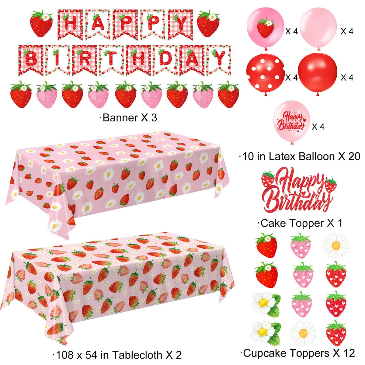LINHAXM berry first banner adds photo-ready charm to celebrations