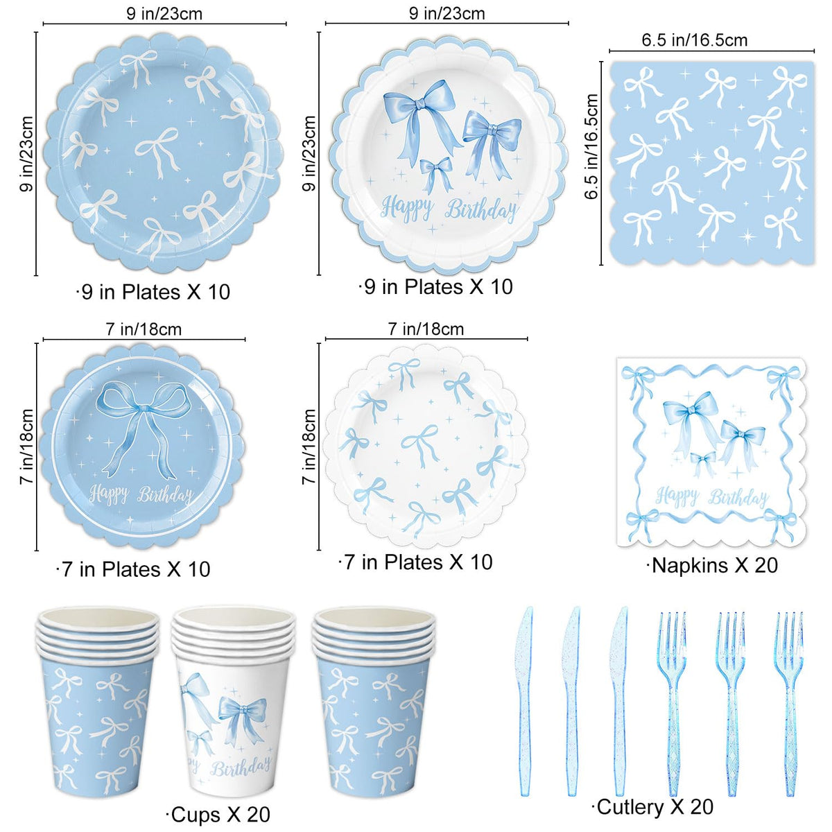 LINHAXM blue bow napkins provide quick party cleanup and stylish touch