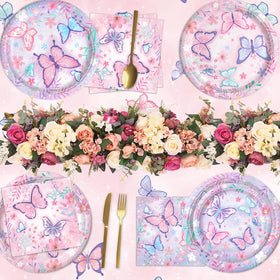 LINHAXM butterfly cups sturdy disposable drinkware for celebrations.