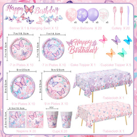 LINHAXM butterfly plates 7-inch for desserts and coordinated decor.