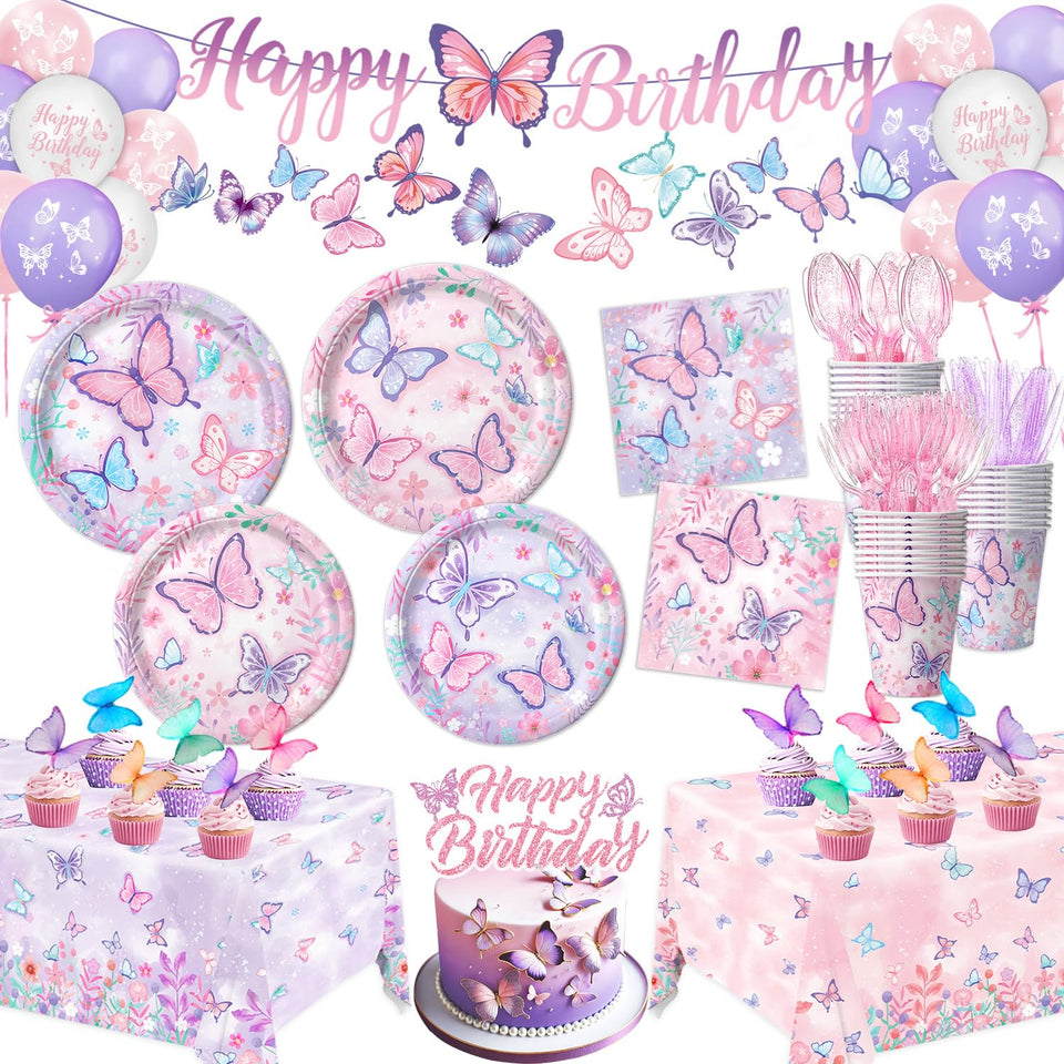 LINHAXM butterfly plates 9-inch for festive dining and easy cleanup.