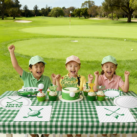 LINHAXM golf birthday banner adds a focal statement to the décor