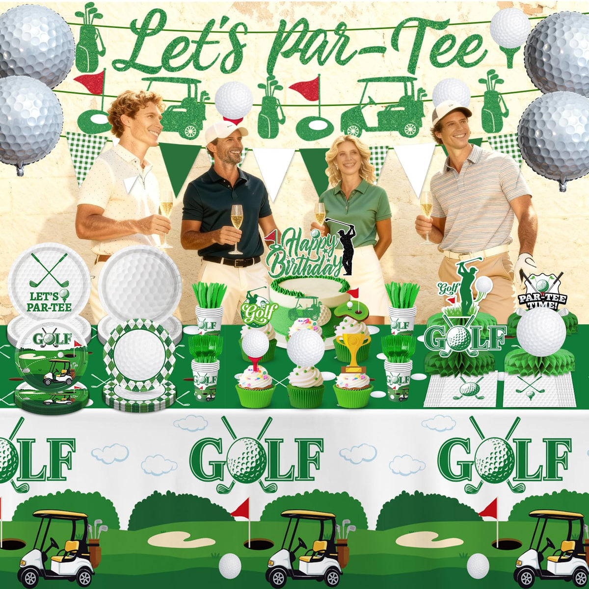 LINHAXM golf birthday cake topper highlights the celebration centerpiece