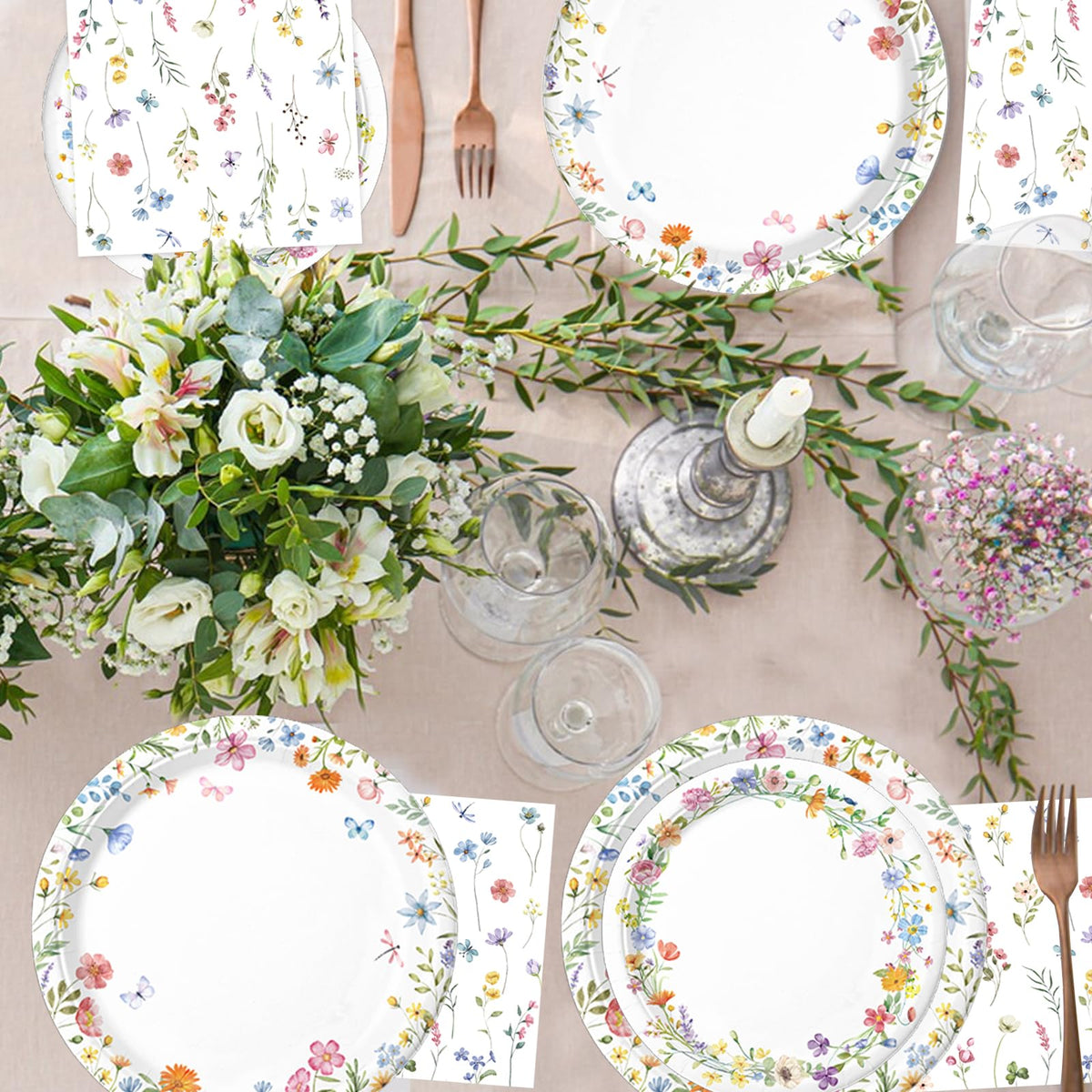 LINHAXM Spring Wildflower Cutlery durable utensils for easy serving