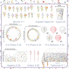 LINHAXM Spring Wildflower Plates 7-inch ideal for dessert courses and treats