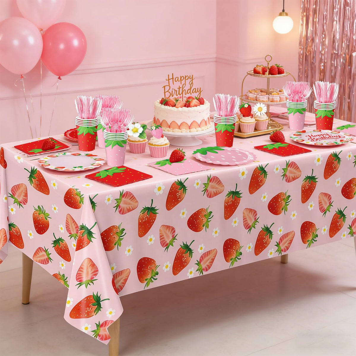 LINHAXM strawberry dessert plates 7in keep desserts neat and cute