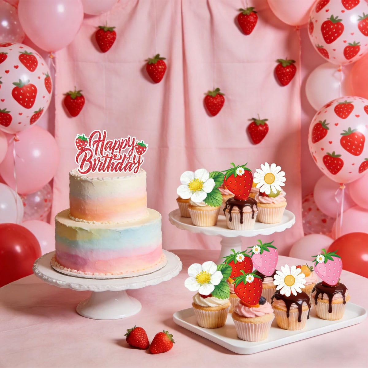 LINHAXM strawberry dinner plates 9in provide festive, durable tableware
