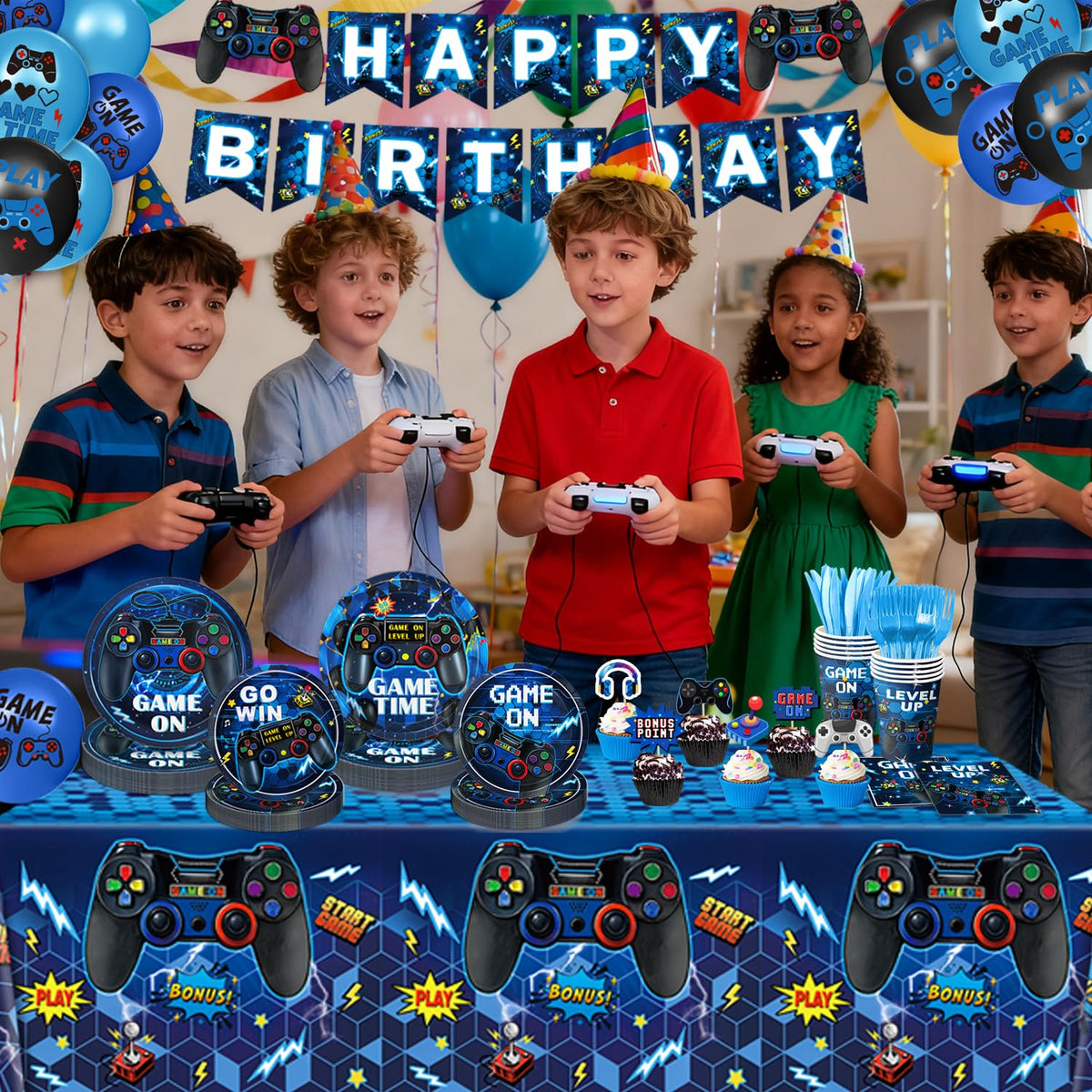 LINHAXM video game napkins simplify cleanup with bold gaming designs.