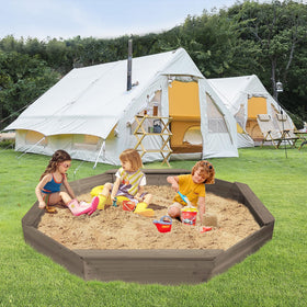 Lininyhao sandbox cover protecting sand from rain and debris outdoors.