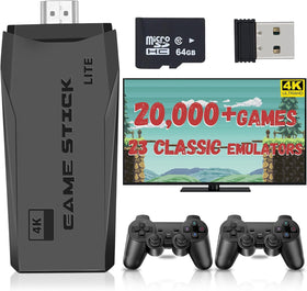 LINIREAU wireless retro console setup on TV for easy plug-and-play entertainment.