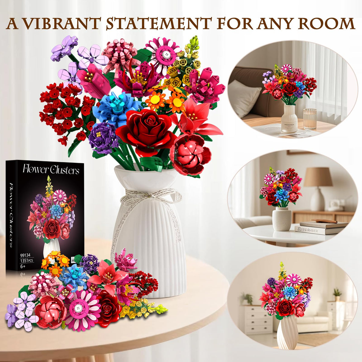 Linkowin flower bouquet building set wildflowers for versatile decor