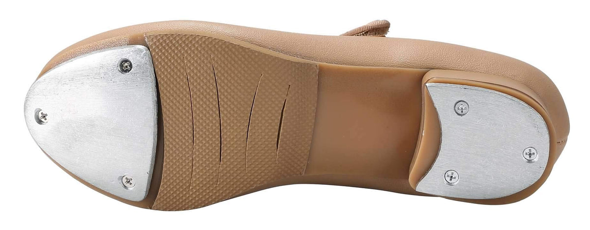 Linodes patent easy strap tap shoe 1-inch heel close-up highlighting Achilles protection collar