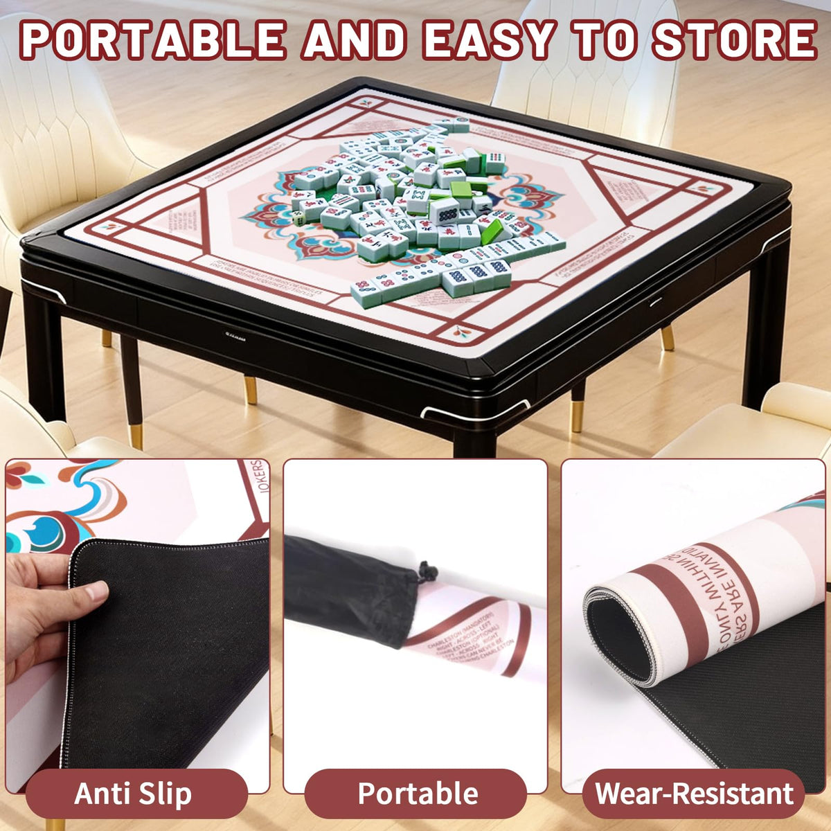 Linoows 31.5x31.5 mat fits most square tables for versatile play.