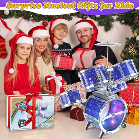LinseyFun upgraded kids drum set star design with lights inspires magical rhythm play.