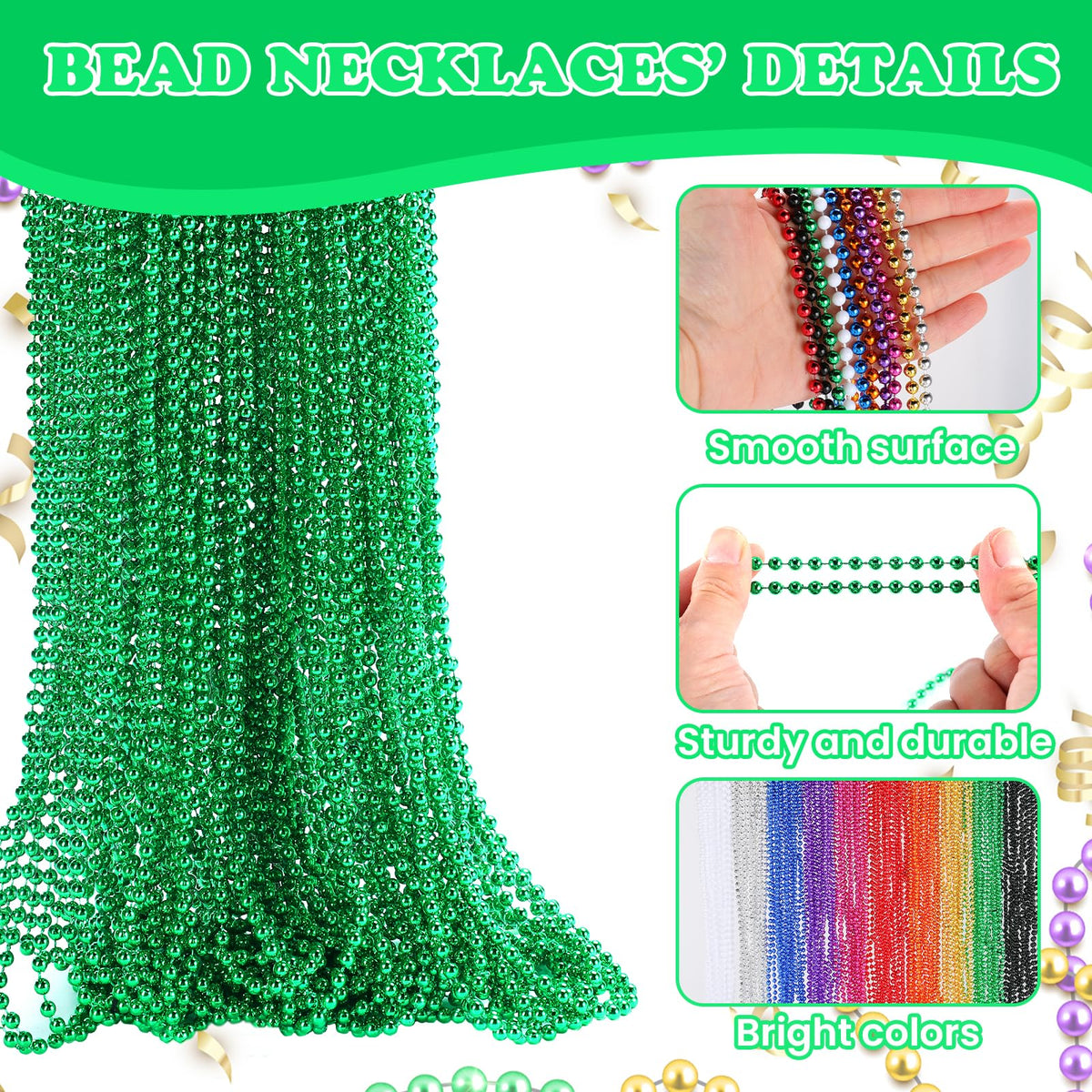 LINSIRON bulk 220pcs green beads ideal for party decorations