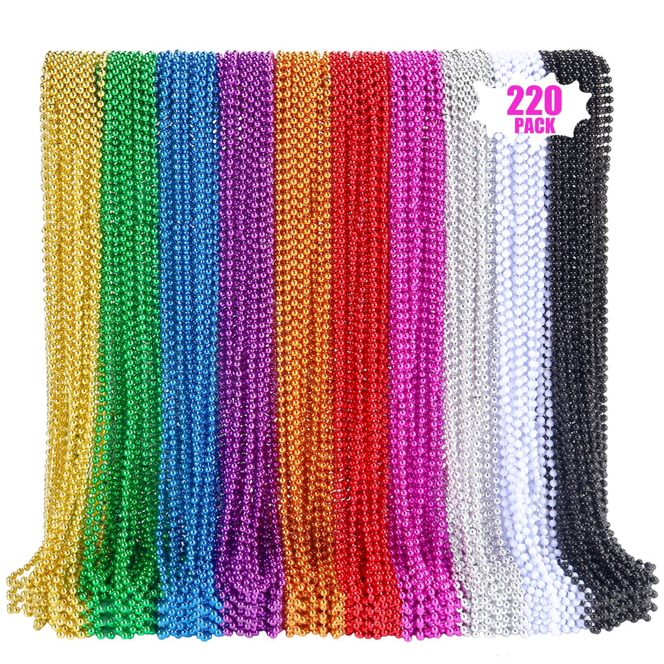 LINSIRON colorful bead necklaces in a 33 inch display for festive styling