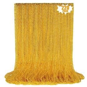 LINSIRON gold bead necklace 33in, ideal parade accessory for bold Mardi Gras looks.