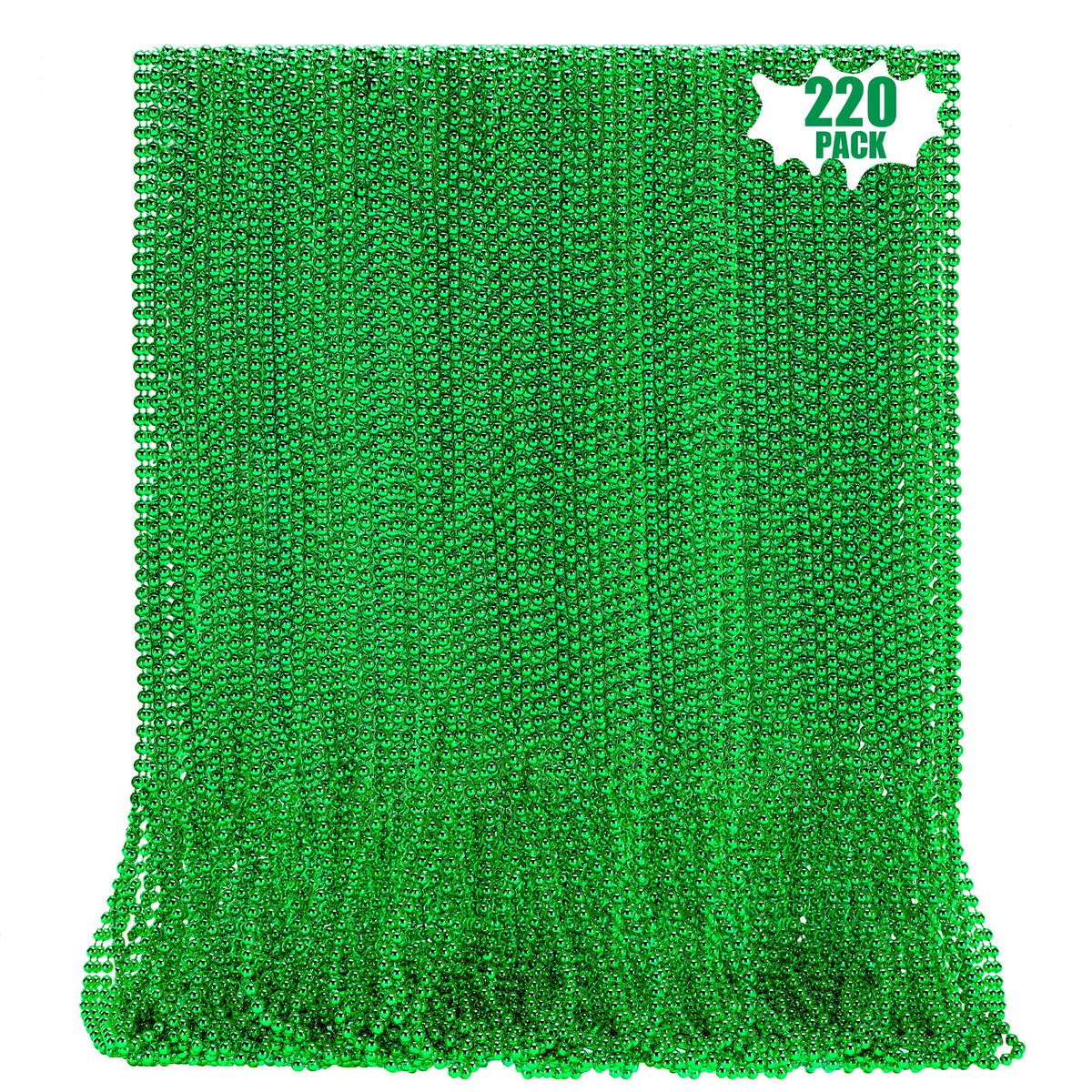 LINSIRON green St Patrick's Day beads necklace 33 inches for festive wear