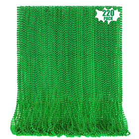 LINSIRON green St Patrick's Day beads necklace 33 inches for festive wear