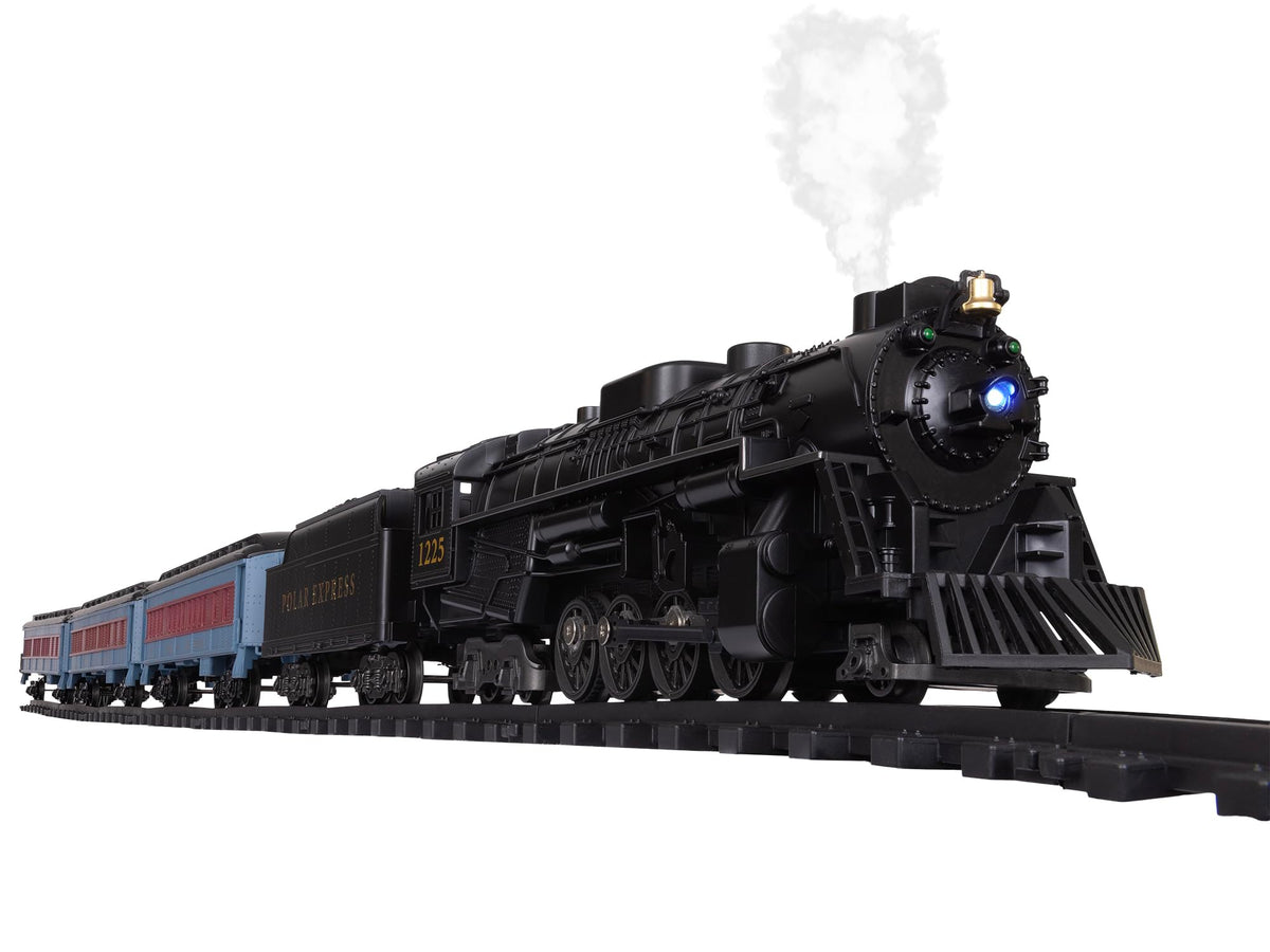 Lionel Polar Express illuminated passenger cars for a vivid nighttime display.
