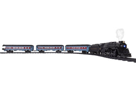 Lionel Polar Express locomotive front view with authentic detailing and headlights.