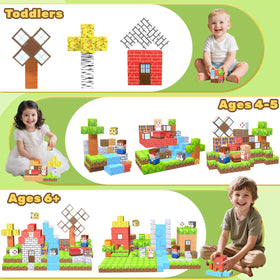 Child builds a creative structure with LionFuny blocks