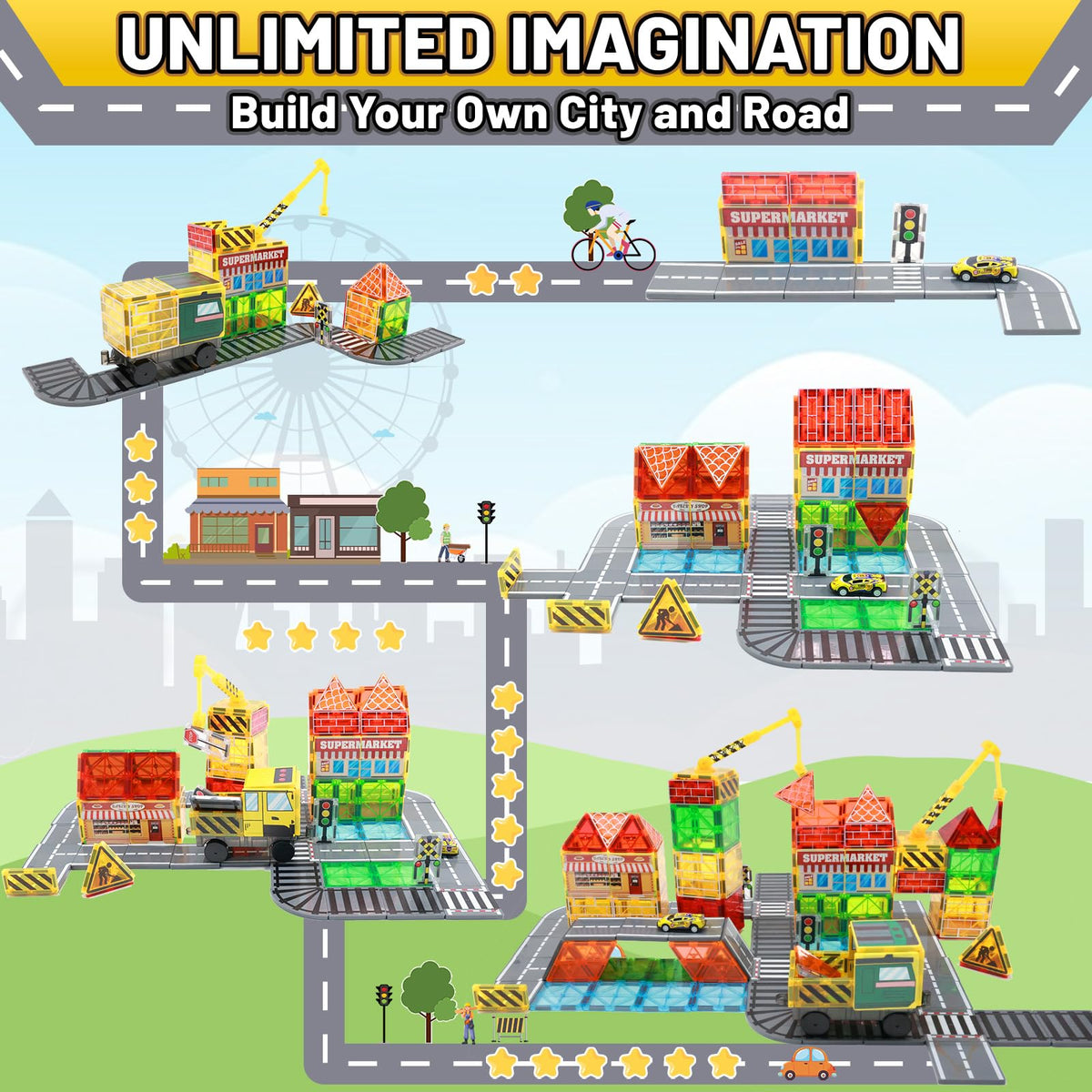 LionFuny traffic signs and stations guide safe play and thinking
