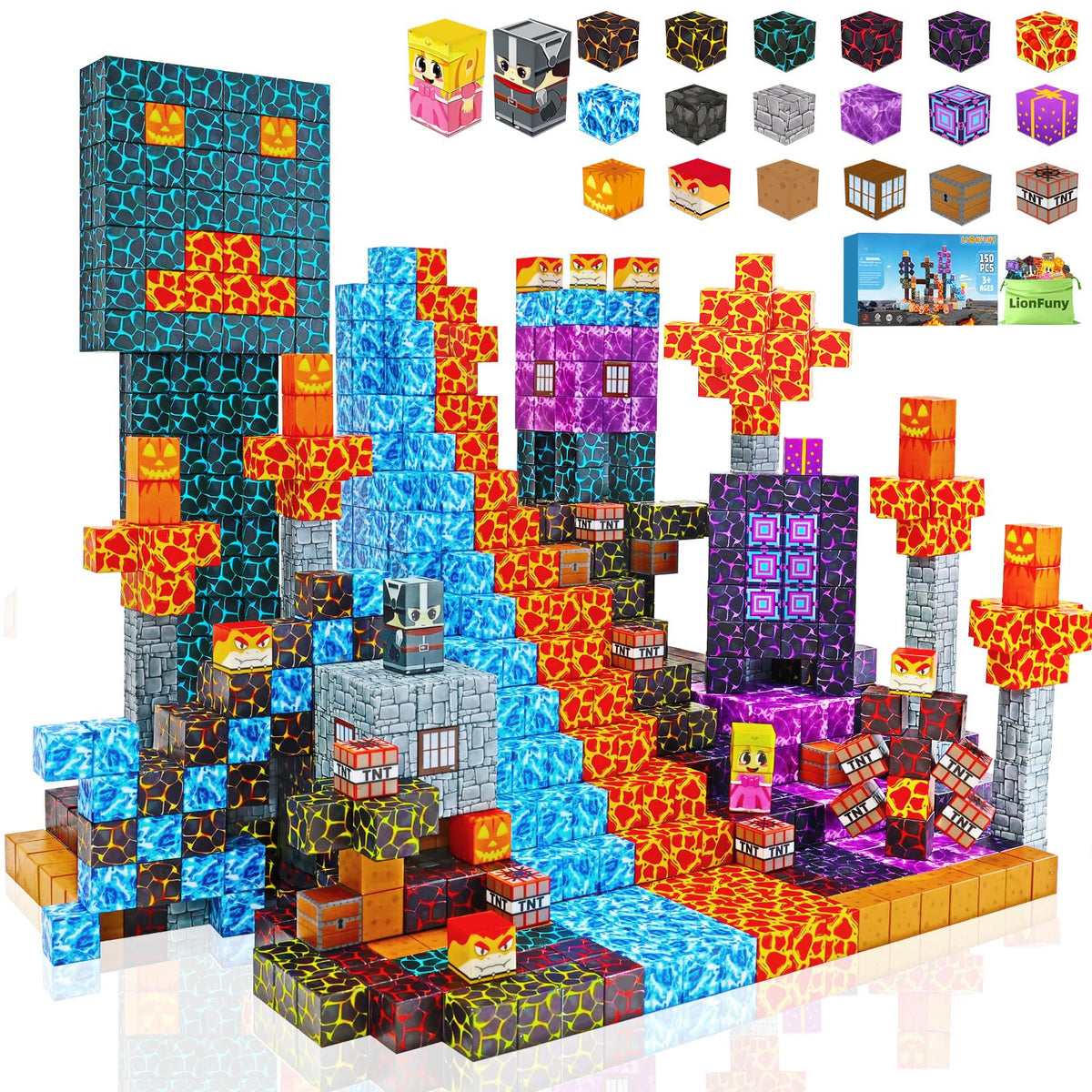 LionFuny volcano theme exploration set magnets for imaginative play