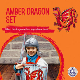 Liontouch Amber Dragon shield; durable EVA foam for imaginative battles.