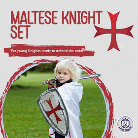 Liontouch Maltese Crusader shield resting for safe costume battles.