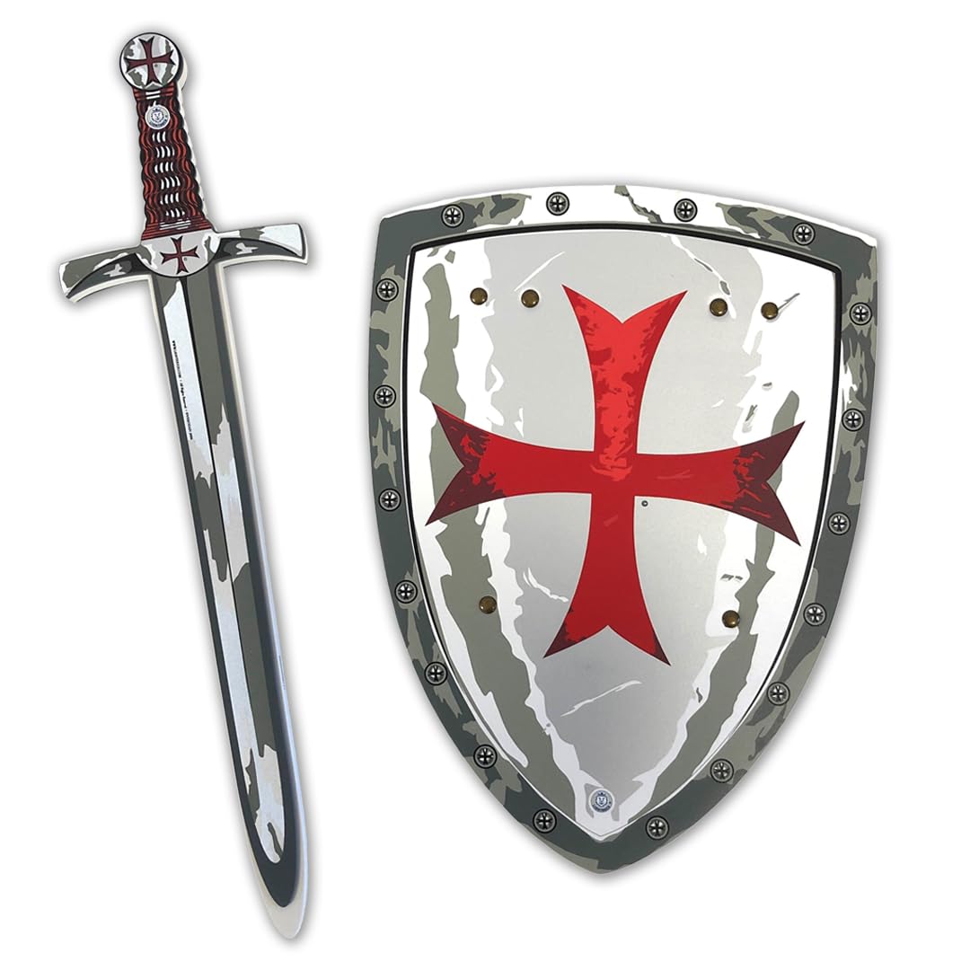 Liontouch Maltese Crusader sword close-up for imaginative pretend play.