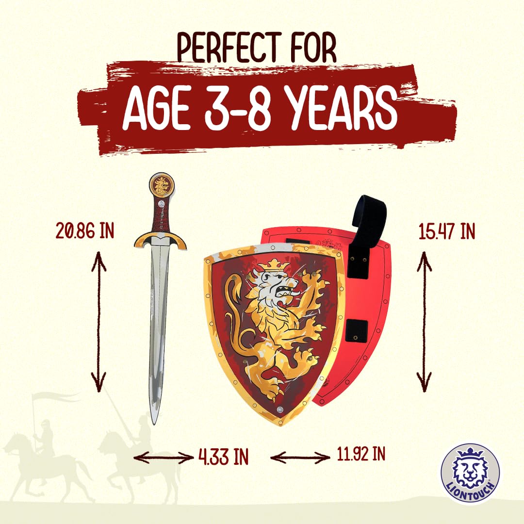 Liontouch Noble Knight detailed design with golden lion motif for authentic look.
