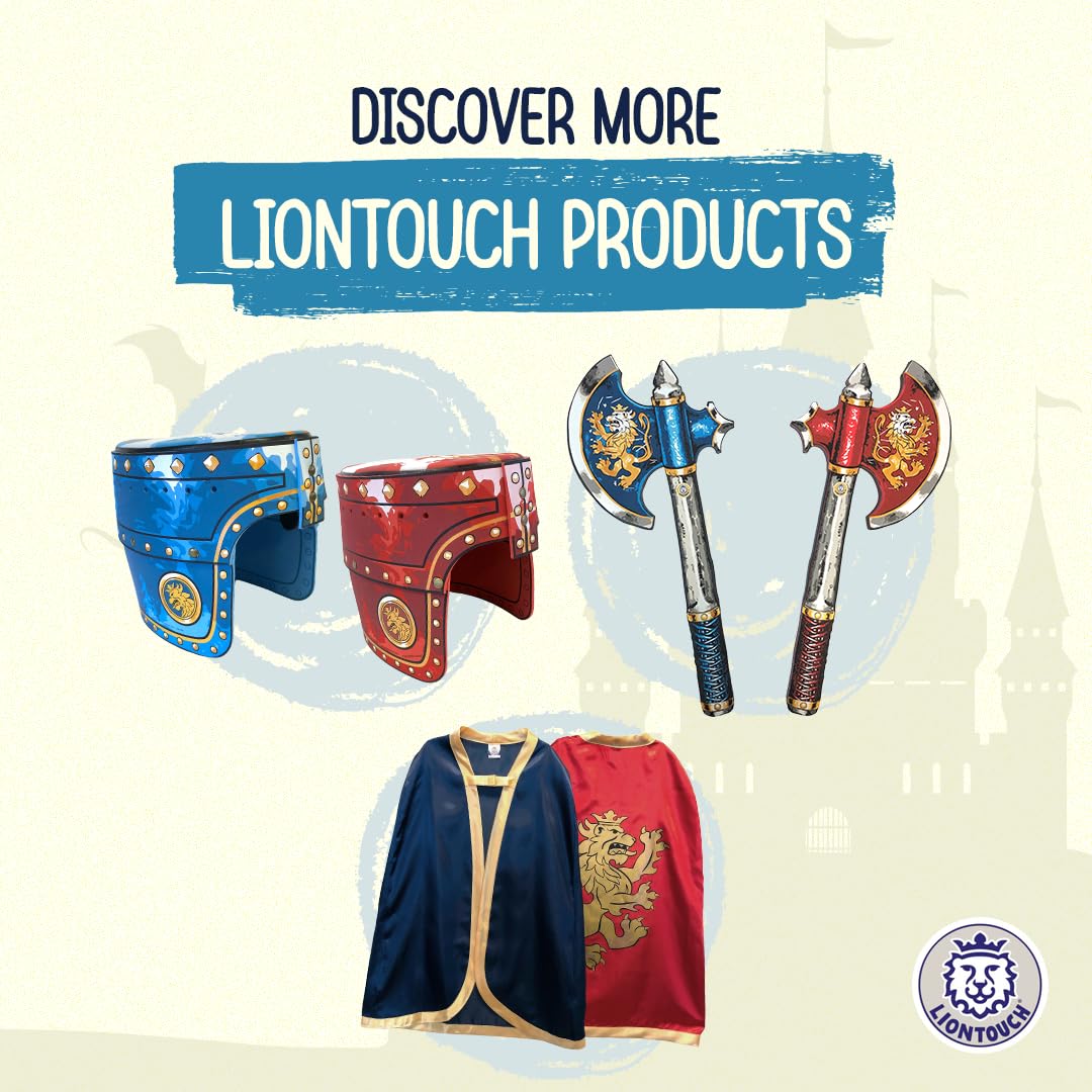Liontouch Noble Knight detailed design highlights, showcasing safe foam and regal motifs