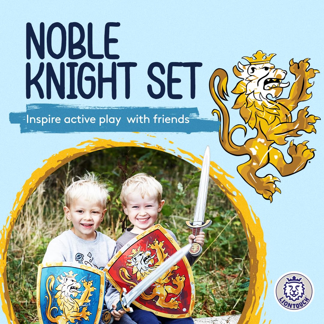 Liontouch Noble Knight shields blue for collaborative pretend play and easy battles
