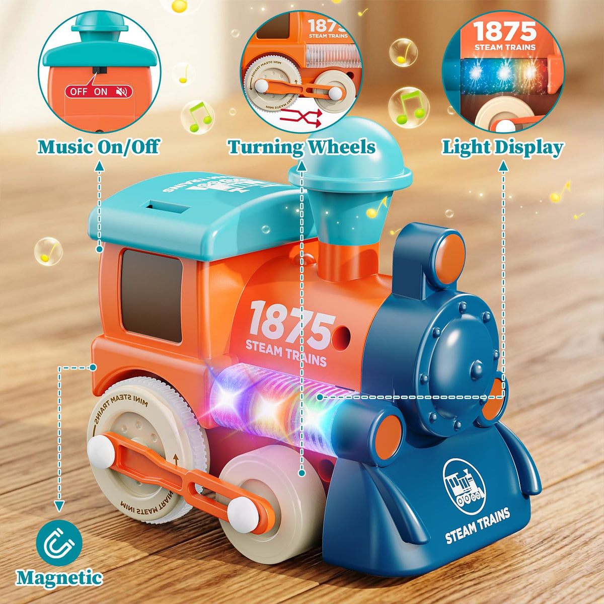Lipneaed train set dump truck offers realistic features for hands-on transportation-themed learning.