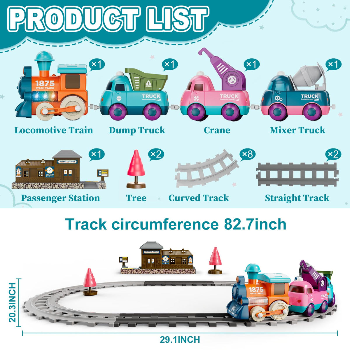 Lipneaed train set gift-ready packaging makes birthdays or holidays extra special.