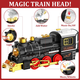 Lipneaed locomotive steam engine delivers realistic motion for imaginative train adventures.