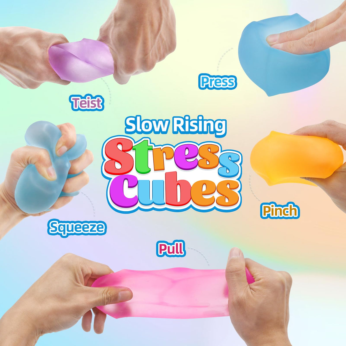 Liqilamii stress cube orange ideal for tactile relief on the go