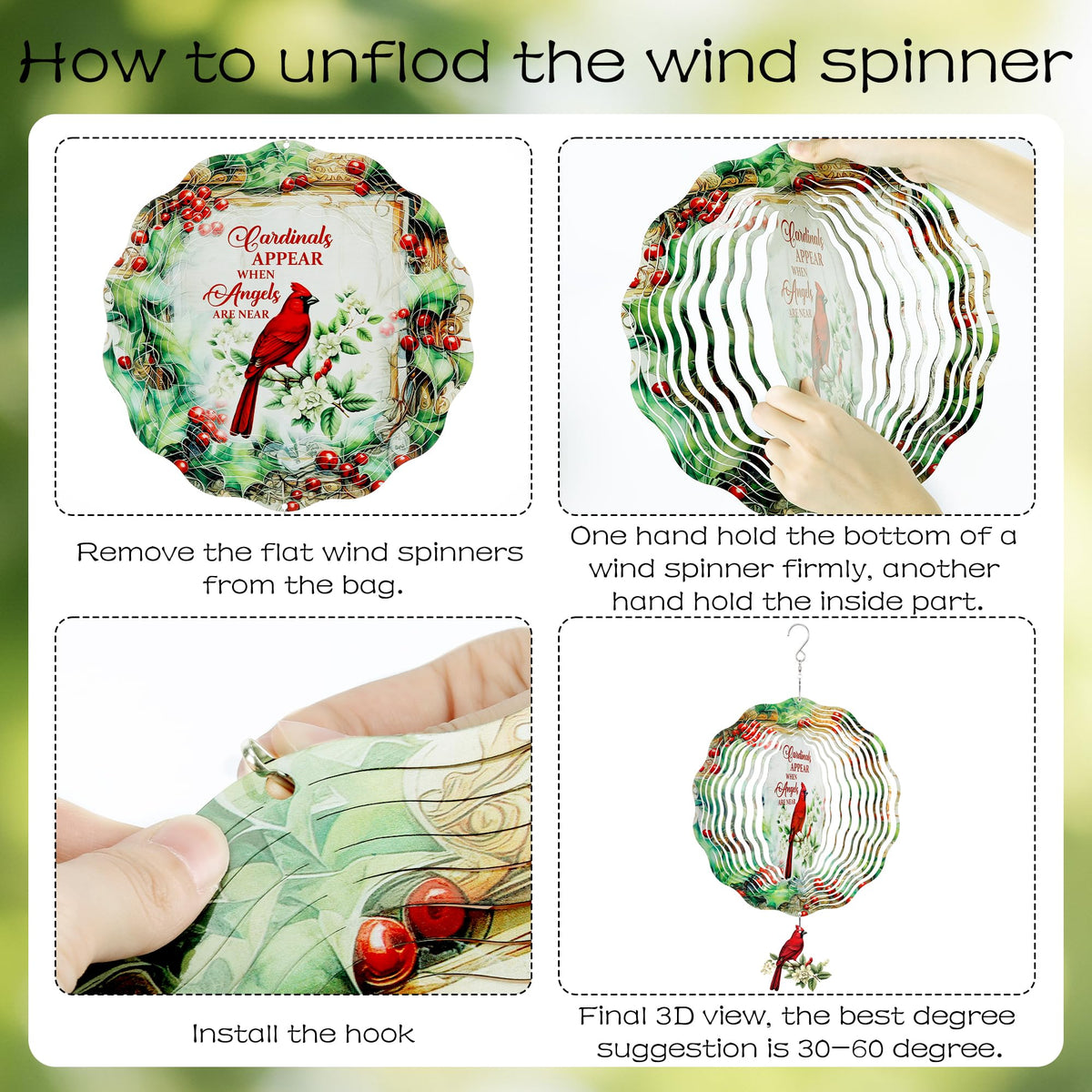 LIRAVENO 12-inch wind spinner withstands rain and sun during seasons.