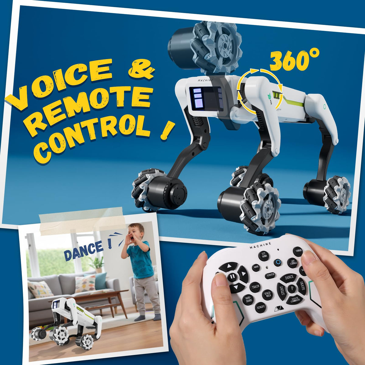 lisfiva stunt robot dog in remote and voice control modes for flexible play