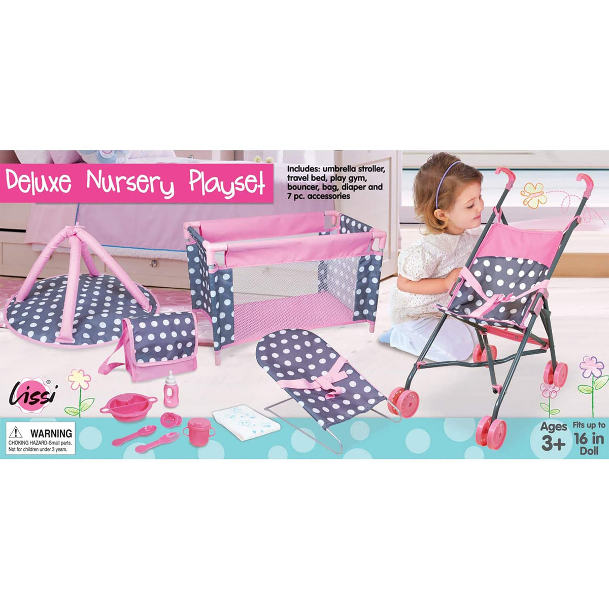 Lissi deluxe nursery travel bed for cozy pretend naps.