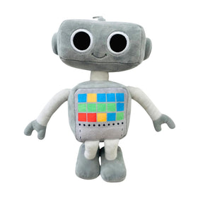 Listener Kids Jett the Robot plush close-up shows soft fabric for cozy play.